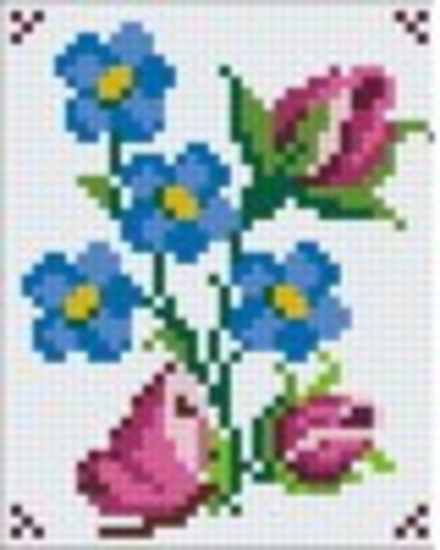 Flower Series IX One [1} Baseplate PixelHobby mini-mosaic Art Kit image 0